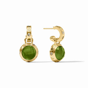 Rainbow Hoop & Charm Earring in Palmetto Green