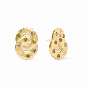 Rainbow Infinity Earring in Shades of Jade