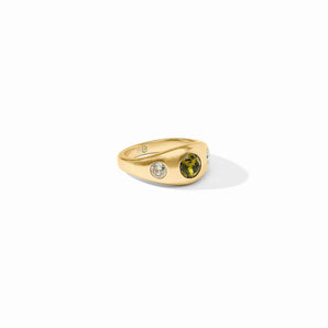 Rainbow Signet Ring in Shades of Jade/7
