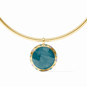 Rainbow Statement Necklace in Montana Blue