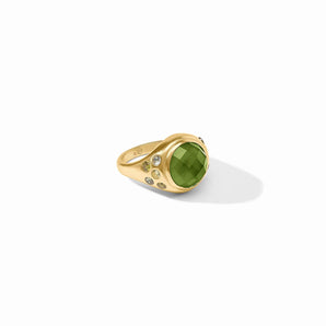Rainbow Statement Ring in Palmetto Green