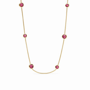 Rainbow Station Necklace in Tourmaline Pink