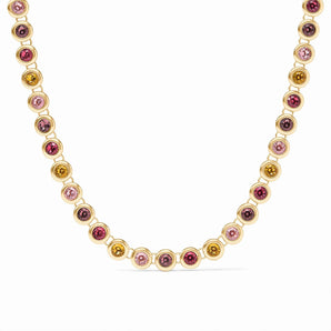 Rainbow Tennis Necklace in Pink Dawn
