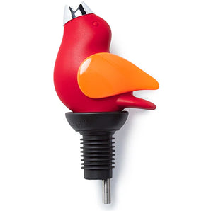 Chirpy Top Wine Pourer in Red/Orange