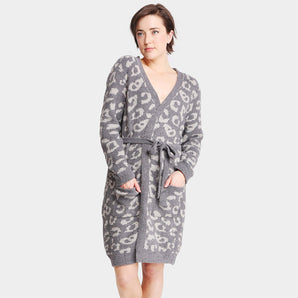 Cozy Leopard Robe in Grey