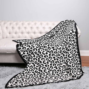 Leopard Soft Blanket in Black and White