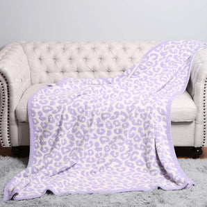 Leopard Soft Blanket in Lavender