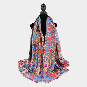 Paisley Satin Scarf in Pink