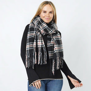 Plaid Shawl/Scarf in Black