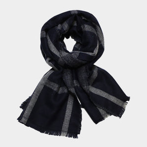 Soft Checkered Scarf in Black/Grey