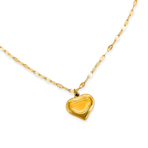 Water Resistant Heart Charm Necklace