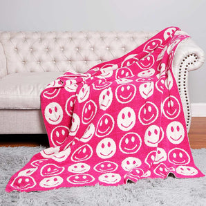 Smile Soft Blanket in Fuchsia