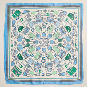 Handbag Printed Square Silky Satin Scarf