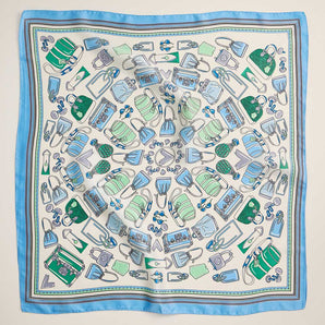 Handbag Printed Square Silky Satin Scarf