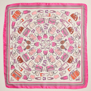 Handbag Printed Square Silky Satin Scarf