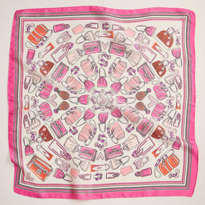Handbag Printed Square Silky Satin Scarf