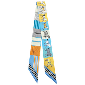 Horse Pattern Scarf in Yellow