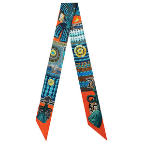 Abstract Twilly Scarf in Orange