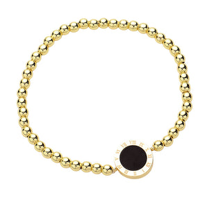 Stainless Steel Roman Numeral Bracelet in Black