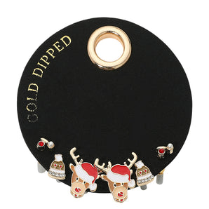 3 Pair Christmas Earrings