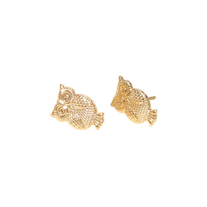 18K GF Owl Stud Earrings