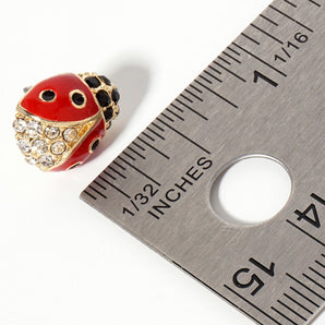 Crystal Enamel Ladybug Stud