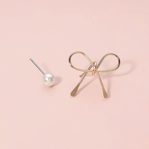 Bow/Pearl Earring Set