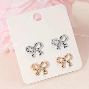 Set/2 Bow Stud Earring