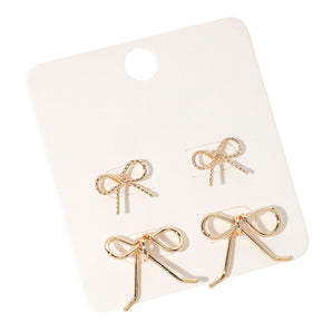 Set/2 Bow Stud Earring