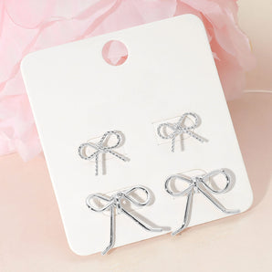 Set/2 Bow Stud Earring