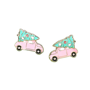 Enamel Christmas Tree Car Stud