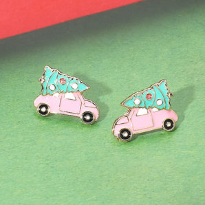 Enamel Christmas Tree Car Stud