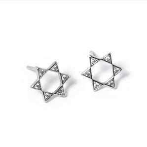 White Gold Dipped Star of David Stud