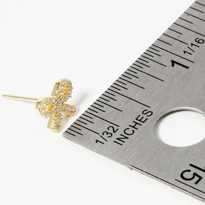 GD Cz Pave Bow Earring