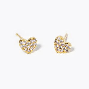 GD Cz Pave Heart Earring