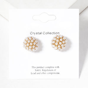 Pearl Disco Ball Stud Earring