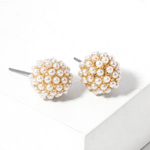 Pearl Disco Ball Stud Earring