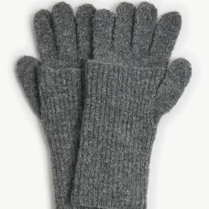 Chunky Rib Gloves in Charcoal