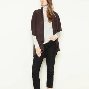 Basic Shawl Vest in Charcoal