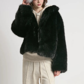 Sacha Fur Jacket in Black
