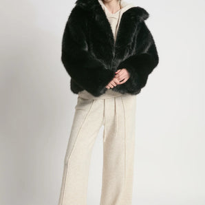 Sacha Fur Jacket in Black
