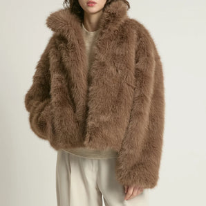 Sacha Fur Jacket in Mocha
