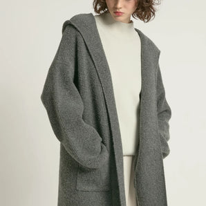 Haven Hoodie Cardigan in Charcoal
