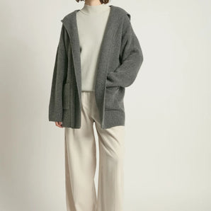 Haven Hoodie Cardigan in Charcoal