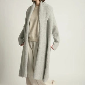 Collared Cardigan in Light Grey