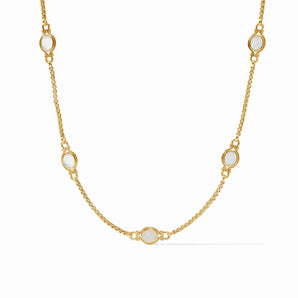 Saratoga Stone Station Necklace in Clear Crystal