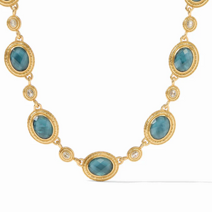Tudor Stone Necklace in Peacock Blue