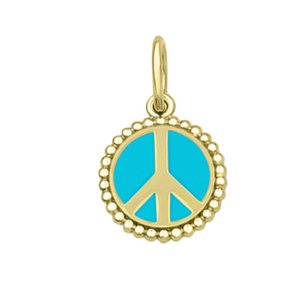 Peace Sign - Turquoise/Gold