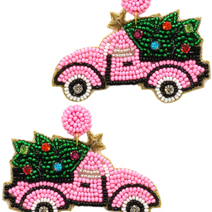 Tree in Truck Seed Beaded Earring