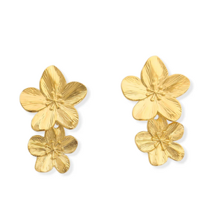 Water Resistant Double Flower Earring